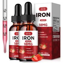 Suplemento líquido de ferro dilib para mulheres e homens 120 ml (pacote com 2)