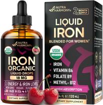 Suplemento Líquido de Hierro NutraHarmony 18 mg Sabor Cereza 120 ml