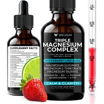 Suplemento líquido WELVIUM Triple Magnesium 60 ml de morango e limão Suplemento líquido WELVIUM Triple Magnesium 60 ml de morango e limão