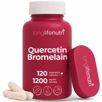 Suplemento LongLifeNutri Quercetina 1000 mg com Bromelaína 200 mg Suplemento LongLifeNutri Quercetina 1000 mg com Bromelaína 200 mg