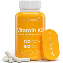 Suplemento LongLifeNutri Vitamina K2 MK-7 100mcg 120 cápsulas
