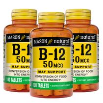Suplemento MASON NATURAL de vitamina B12 50mcg com cálcio 100 comprimidos Suplemento MASON NATURAL de vitamina B12 50mcg com cálcio 100 comprimidos