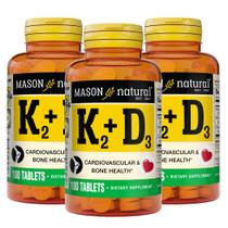Suplemento Mason Natural Vitamin K2 100mcg + D3 1000IU 100 comprimidos (pacote com 3)