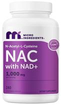 Suplemento Micro Ingredients NAC com NAD+ 1000 mg 240 cápsulas