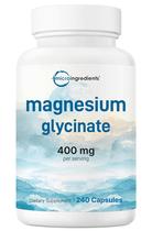 Suplemento: microingredientes, glicinato de magnésio, 400 mg, 240 cápsulas