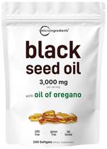 Suplemento: microingredientes, óleo de semente preta, 3000 mg, 240 cápsulas gelatinosas
