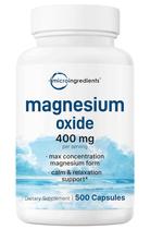 Suplemento: microingredientes, óxido de magnésio, 400 mg, 500 cápsulas