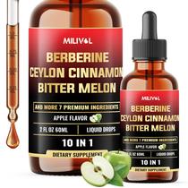 Suplemento MILIVOL Liquid Drops Berberine 60mL com canela