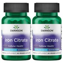 Suplemento Mineral Citrato de Ferro 25mg Swanson 2 Unidades Suplemento Mineral Citrato de Ferro 25mg Swanson 2 Unidades