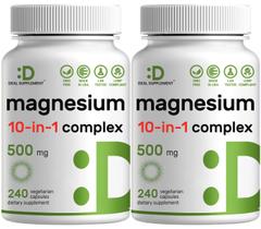 Suplemento mineral DEAL SUPPLEMENT Magnésio 500 mg 480 cápsulas Suplemento mineral DEAL SUPPLEMENT Magnésio 500 mg 480 cápsulas