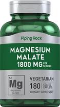 Suplemento mineral Piping Rock Malato de Magnésio 1800 mg 180 cápsulas