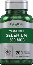Suplemento mineral Piping Rock Selenium 200mcg 200 cápsulas
