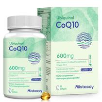 Suplemento Mistaccy CoQ10 600mg Softgels com vitamina E e ômega