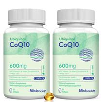Suplemento Mistaccy CoQ10 600mg Softgels com vitamina E e ômega
