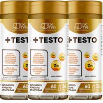 Suplemento Mix Nutri + Testo: Zinco, Arginina, Taurina - 60 Caps Kit 3