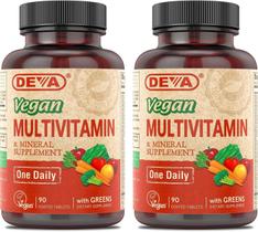 Suplemento multivitamínico e mineral vegano DEVA 90 comprimidos x2 Suplemento multivitamínico e mineral vegano DEVA 90 comprimidos x2