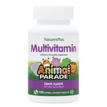 Suplemento Multivitamínico Mastigável para Crianças NaturesPlus Animal Parade, Sabor Uva, 180 Comprimidos Suplemento Multivitamínico Mastigável para Crianças NaturesPlus Animal Parade, Sabor Uva, 180 Comprimidos