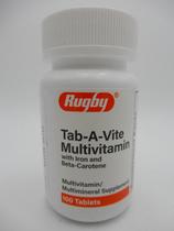 Suplemento Multivitamínico Rugby Tab-A-Vite com Ferro 100 comprimidos