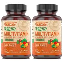 Suplemento multivitamínico vegano DEVA 90 comprimidos (pacote com 2)