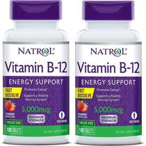 Suplemento Natrol de Vitamina B12 5000 mcg - Dissolução Rápida - 100 Comprimidos