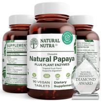 Suplemento natural de enzimas mastigáveis Nutra Papaya 90 comprimidos