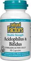 Suplemento Natural Factors Acidophilus & Bifidus 90 cápsulas