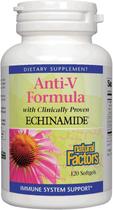 Suplemento Natural Factors Anti-V Formula Echinacea 120 Softgels Suplemento Natural Factors Anti-V Formula Echinacea 120 Softgels