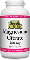 Suplemento Natural Factors Citrato de Magnésio 150 mg 360 cápsulas