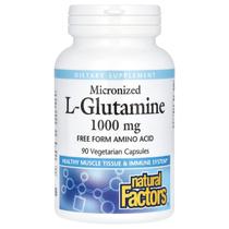 Suplemento Natural Factors L-glutamina micronizada 1000 mg 90 cápsulas