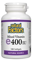 Suplemento Natural Factors Mista de Vitamina E 400 UI 180 Cápsulas Gelatinosas Suplemento Natural Factors Mista de Vitamina E 400 UI 180 Cápsulas Gelatinosas