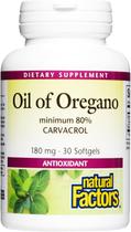 Suplemento Natural Factors Óleo de Orégano 180 mg 30 cápsulas gelatinosas Suplemento Natural Factors Óleo de Orégano 180 mg 30 cápsulas gelatinosas