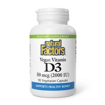 Suplemento Natural Factors Vitamina D3 vegana 2000 UI 90 cápsulas