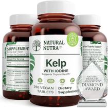 Suplemento natural Nutra Kelp, iodo tireoide, 225mcg, 250 comprimidos