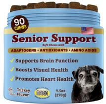 Suplemento Natural para Perros Mayores de Natural Dog Company - Vitaminas para Cerebro, Corazón y Ojos