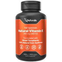 Suplemento Naturalis, girassol, vitamina E, 268 mg, 400 UI, 300 cápsulas gelatinosas Suplemento Naturalis, girassol, vitamina E, 268 mg, 400 UI, 300 cápsulas gelatinosas