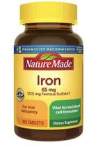 Suplemento Nature Made Iron 65 mg 365 comprimidos com guia