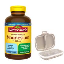 Suplemento Nature Made Magnésio 400 mg 180 cápsulas moles Kit Suplemento Nature Made Magnésio 400 mg 180 cápsulas moles Kit