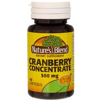 Suplemento Nature's Blend Cranberry Concentrate 500mg 60 cápsulas gelatinosas