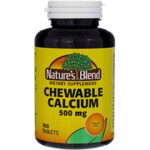 Suplemento Nature's Blend de cálcio mastigável 500 mg 100 comprimidos Suplemento Nature's Blend de cálcio mastigável 500 mg 100 comprimidos