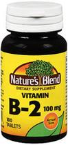 Suplemento Nature's Blend de Vitamina B2 100mg 100 comprimidos x 3 Suplemento Nature's Blend de Vitamina B2 100mg 100 comprimidos x 3