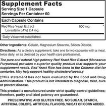 Suplemento Nature's Blend: extrato de fermento vermelho de arroz 600 mg 60 cápsulas