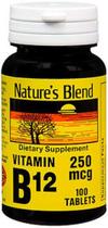 Suplemento Nature's Blend NAT B Vitamina B12 100 comprimidos