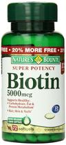 Suplemento Nature's Bounty Biotina 5000mcg 72 cápsulas gelatinosas Suplemento Nature's Bounty Biotina 5000mcg 72 cápsulas gelatinosas