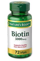 Suplemento Nature's Bounty Biotina 5000mcg Vitamina 72 Cápsulas Gelatinosas