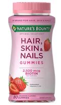 Suplemento Nature's Bounty Biotina Gummies Hair Skin Nails 80 ct