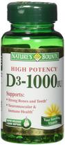 Suplemento Nature's Bounty de Vitamina D3 1000 UI 120 Cápsulas Gelatinosas
