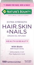 Suplemento Nature's Bounty Hair Skin & Nails 150 cápsulas gelatinosas
