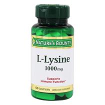 Suplemento Nature's Bounty L-Lisina 1000 mg 60 comprimidos