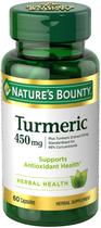 Suplemento Nature's Bounty Turmeric 450 mg, cápsulas de 60 quilates