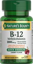 Suplemento Nature's Bounty Vitamina B12 1000 mcg 60 comprimidos Suplemento Nature's Bounty Vitamina B12 1000 mcg 60 comprimidos